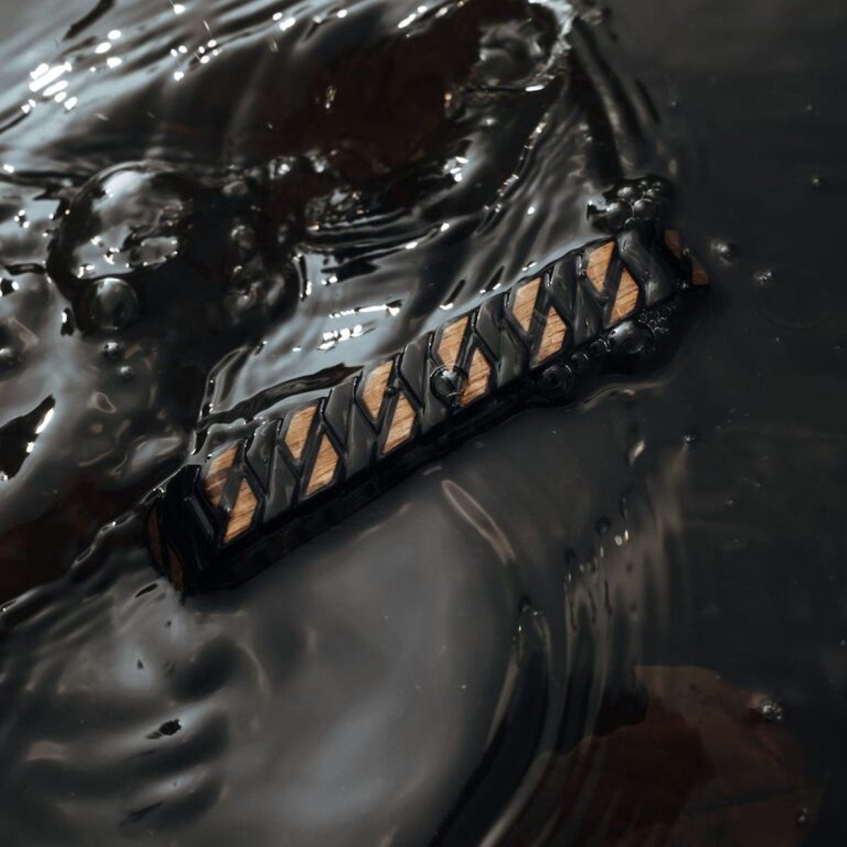 Holzkern armband (Zebrano & Schwarz)