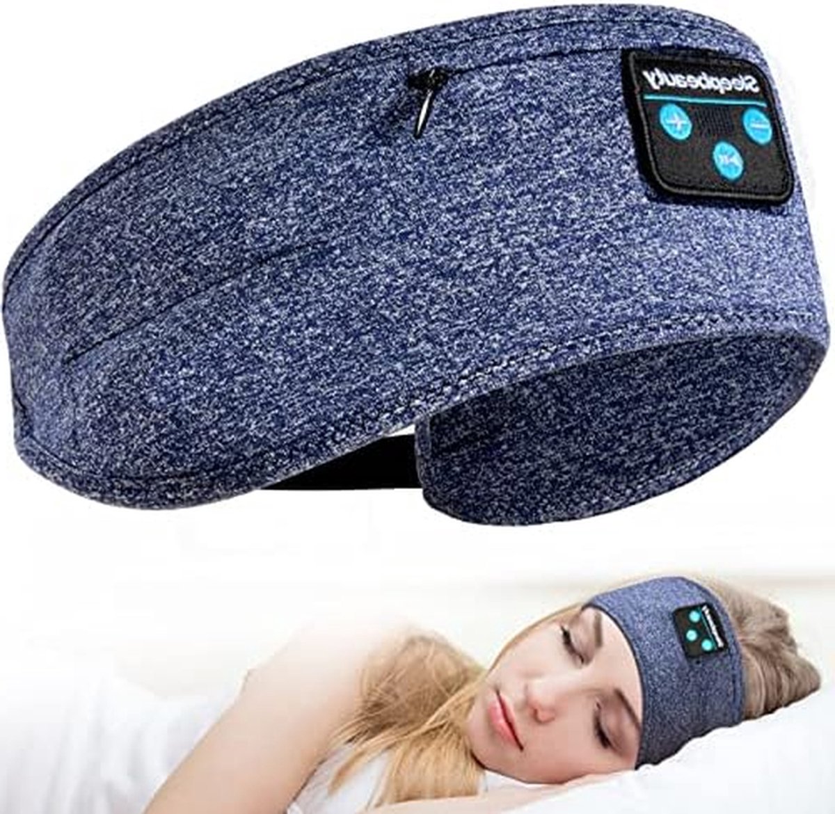 Slaapmasker met Bluetooth - Hoofdband Koptelefoon - Ontspannen Slapen - Blokkeert Licht - Dunne Luidsprekers - Zwart