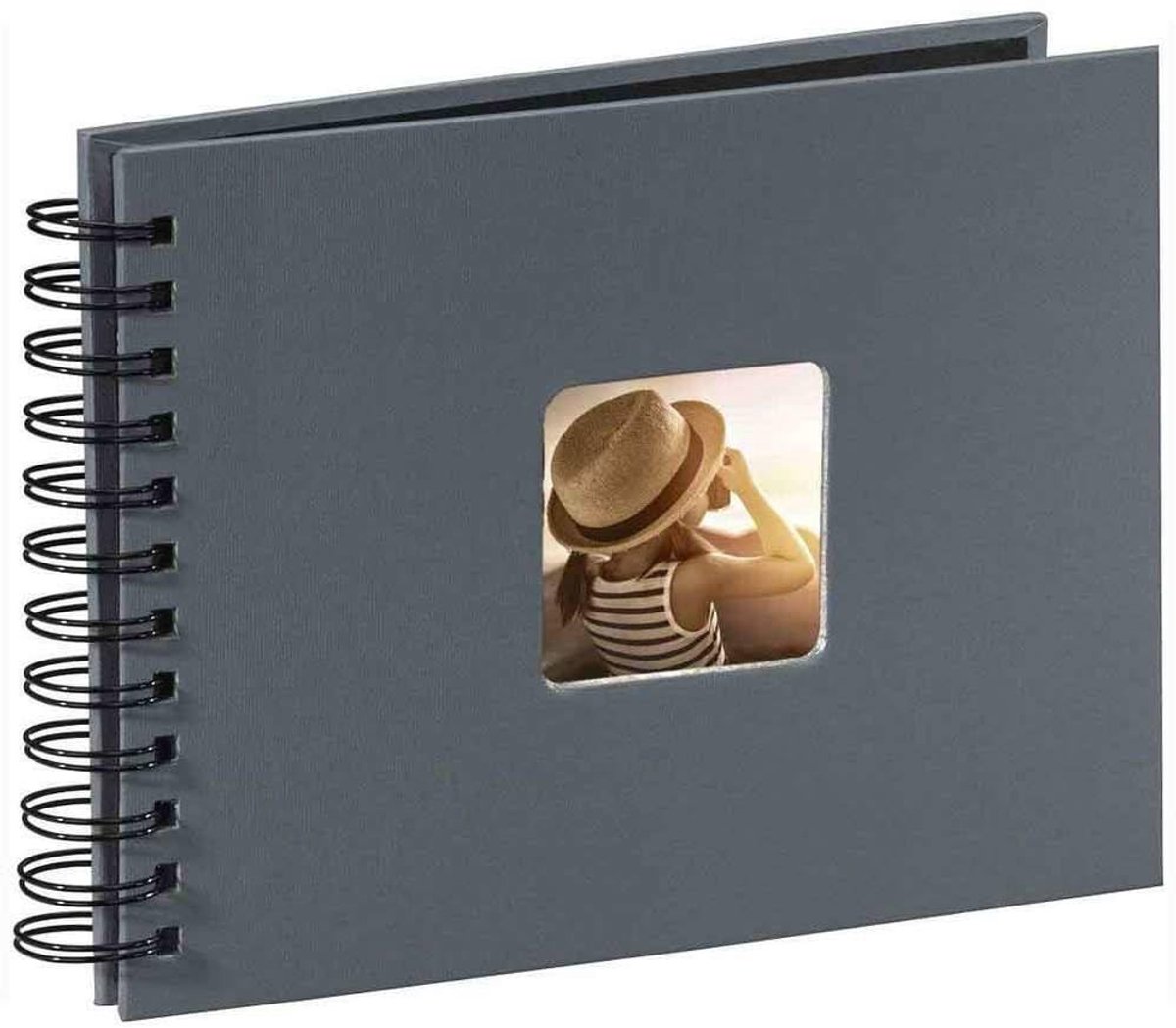 Fotoalbum 24x17 cm met 50 zwarte pagina's en spiralbinding