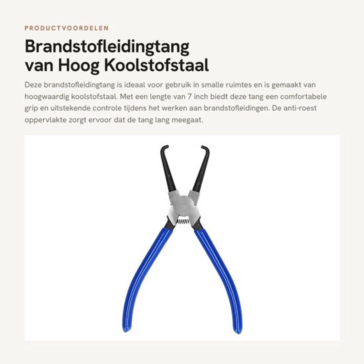 Brandstofleidingtang 175mm - Hoog Koolstofstaal - Antiroest - Comfortabele Grip - Duurzaam - Arbeidsbesparend - Tang