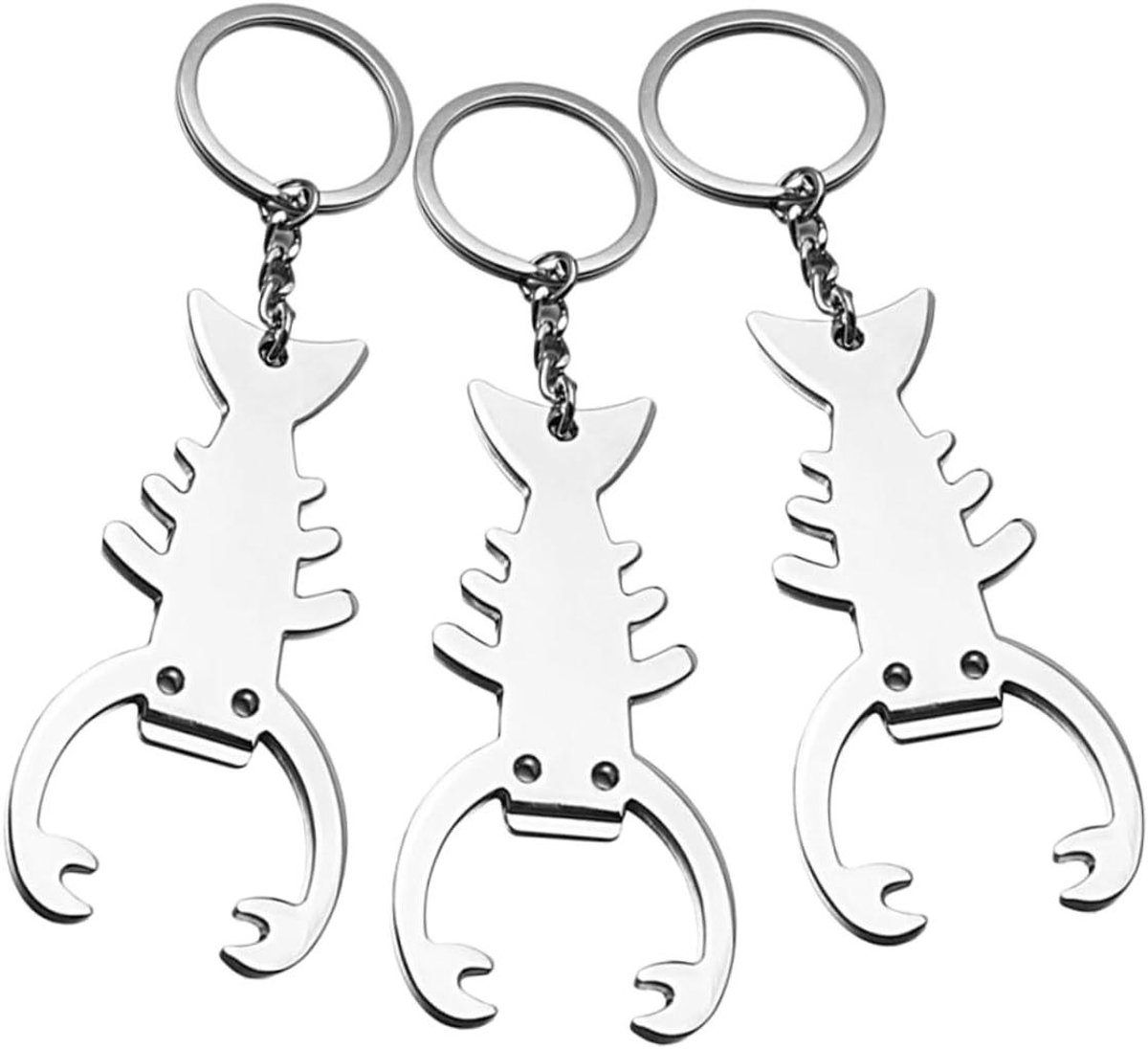 Kreeft Flesopener - Sleutelhanger Flesopener - Flessen Openen - Stijlvol Kreeftontwerp - 13 cm - Zilver