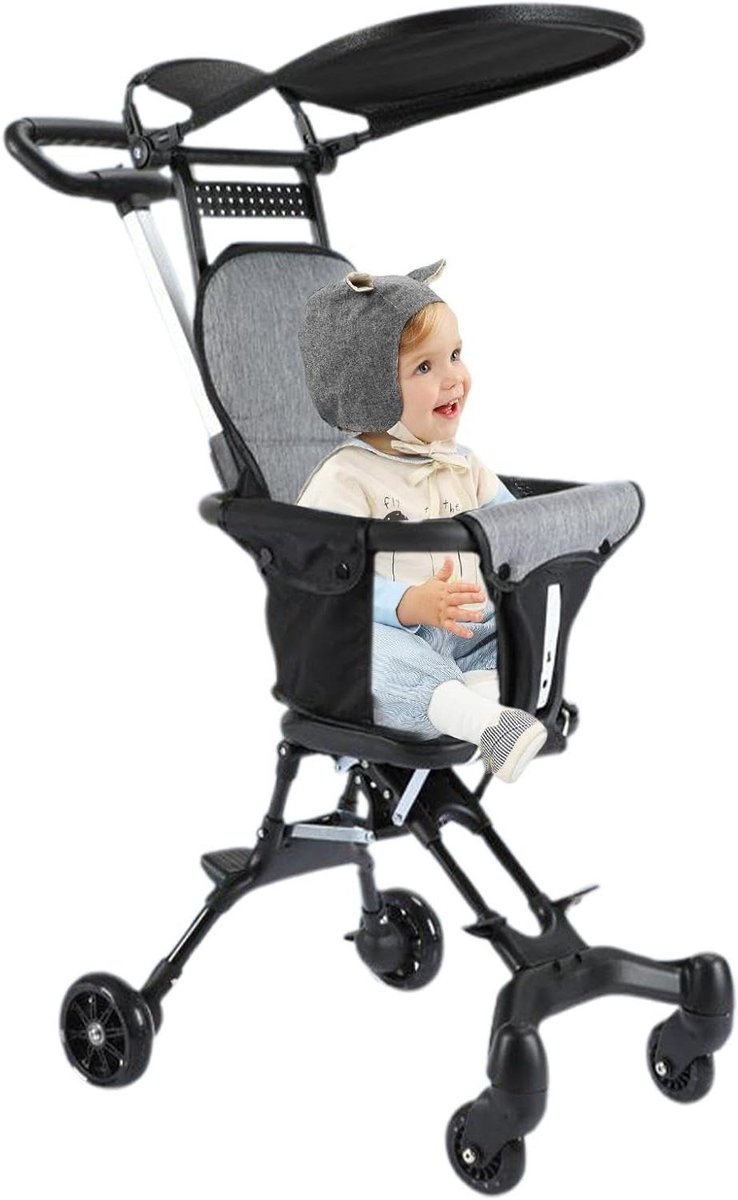Reisbuggy - Draagbare kinderwagen Wandelwagen - Reizen met kinderen - Vliegtuig-compatibel ontwerp - 42 x 17 x 47 cm (gevouwen)