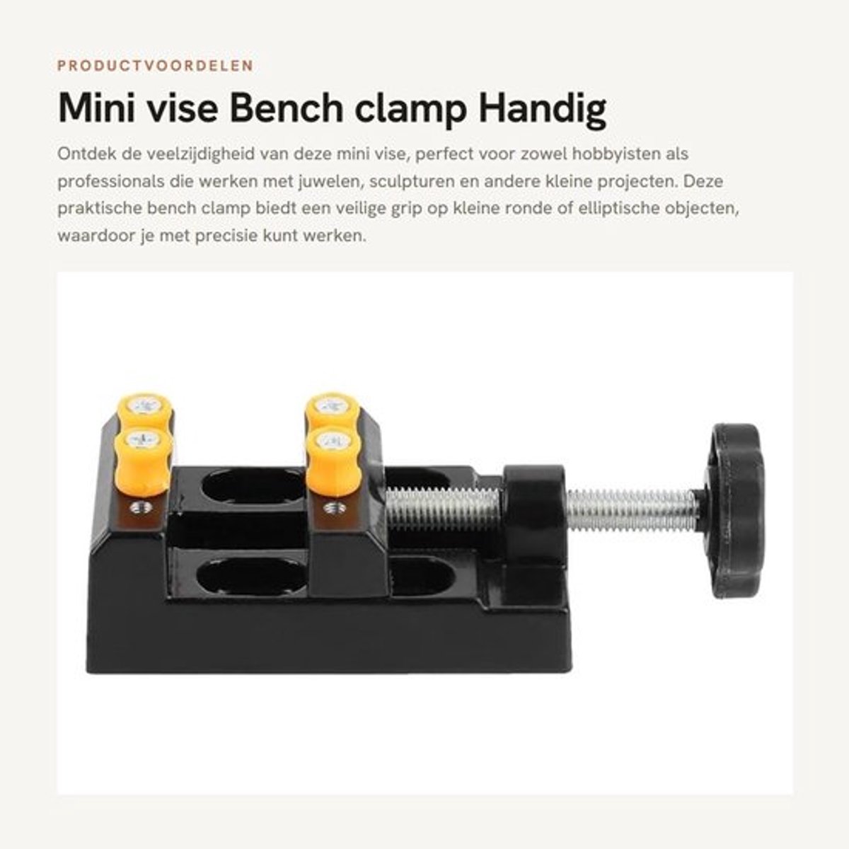 Bankvise Mini - Lichtgewicht - Schokbestendig - Voor Hobbywerk - Voor Juwelenproductie - Handen Vrij - Metalen/Plastic - Mini Vise