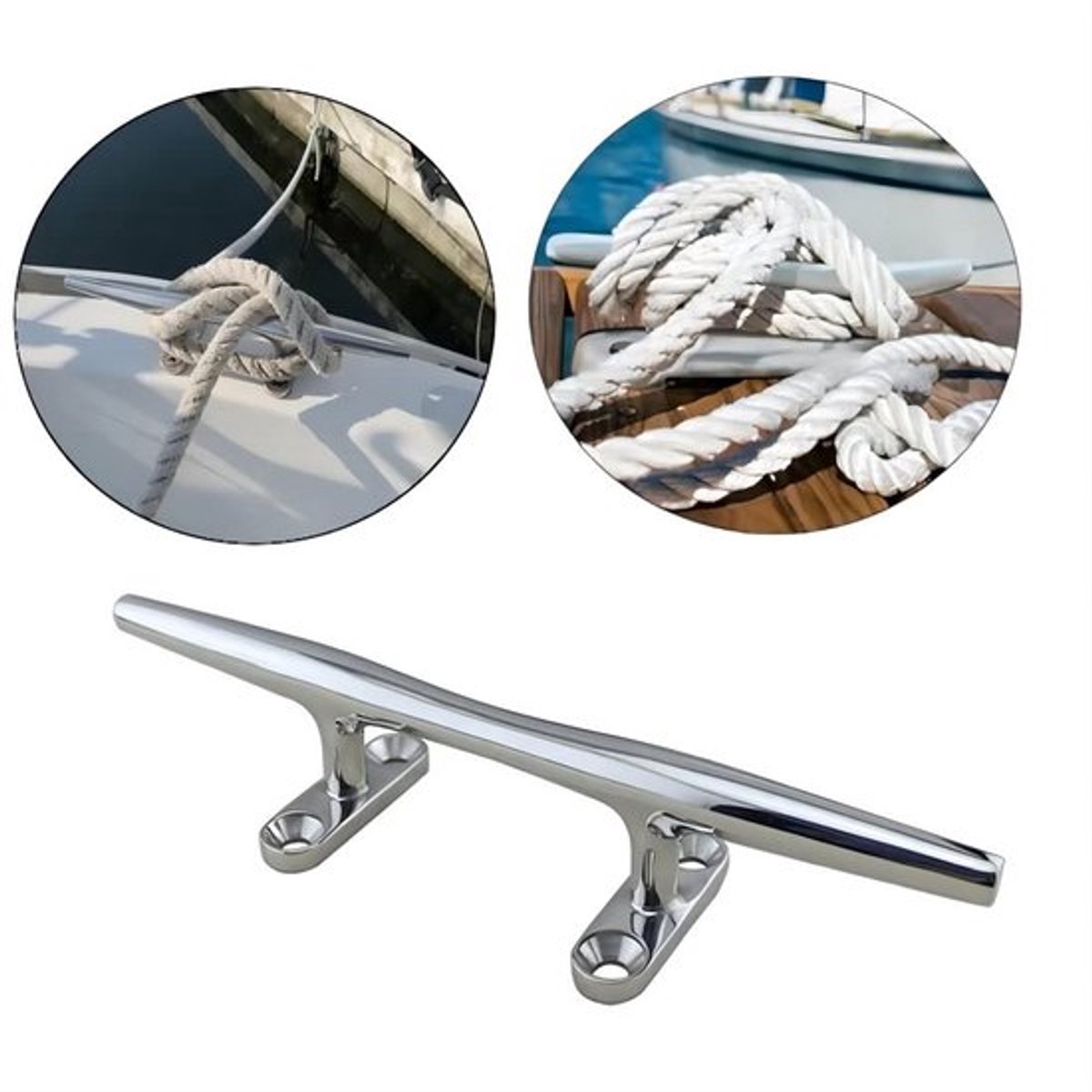 Touwhaak Eenvoudige installatie - Holle Klem - Trekhaak - Bootstop - Roestvrij Staal - 12,5 x 3,8 x 2,6 cm - Bootaccessoire