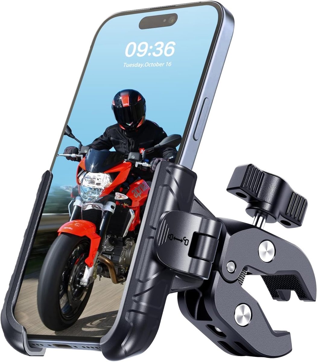 Phone holder voor fiets - Zwart - Universele Telefoonhouder voor Motorfiets en Elektrische Step - Veilig en Vergrendelbaar