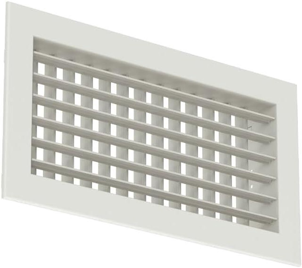 Wandrooster Aluminium - Ventilatierooster Dubbel - Ventilatie Aanpassen - Met Klemveren - 400x300 mm - RAL 9010