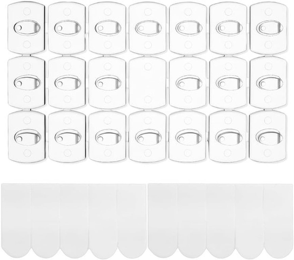 Kleefhaken 52 stuks - Transparant - Zelfklevend - Mini-wandhaken - Weerbestendig - Voor lichtsnoeren - Inclusief plakstrips