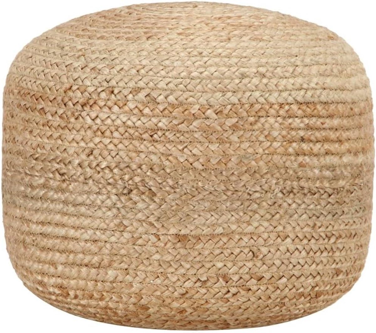Handgemaakte Poef - Zitkruk Voetenbank - Ontspannen Zitten - Gevlochten Jute Touw - 45 x 30 cm - Bruin