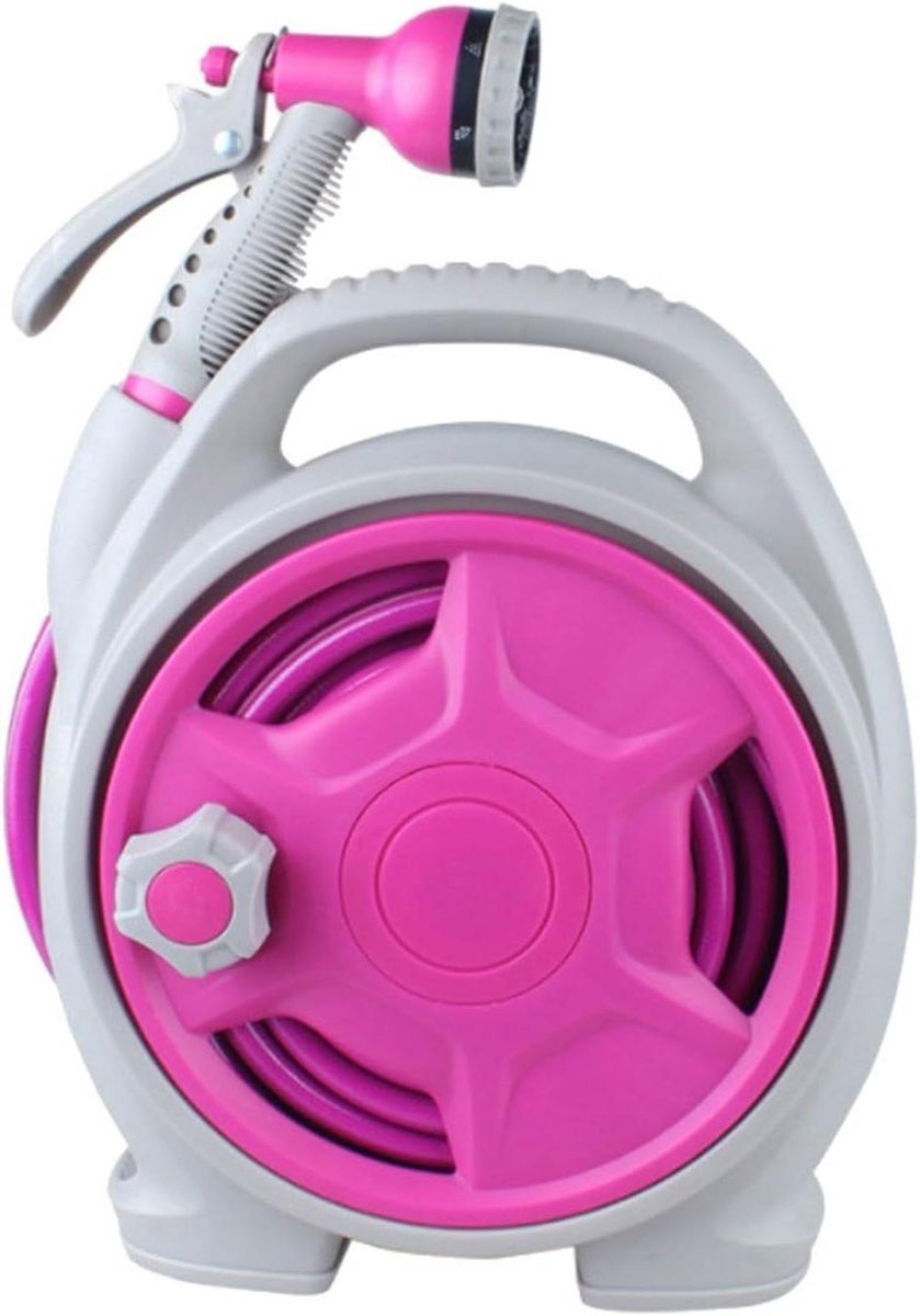 Tuinslanghouder - Slanghaspelwagen - Tuin Bewateren - Ergonomische slanggeleider - 15M / 50FT - Roze