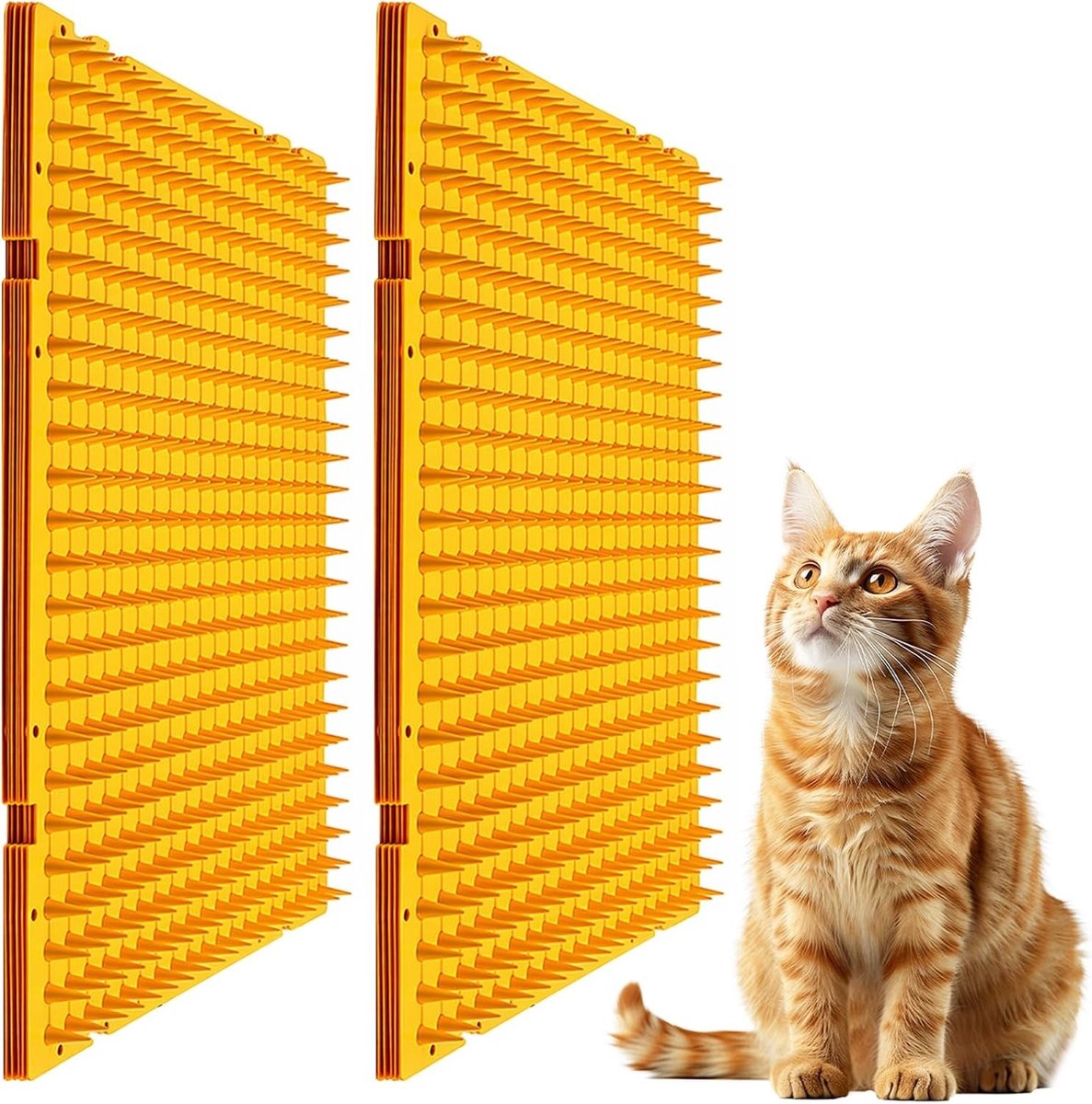 Doornrooster tegen katten - Oranje - 42 x 34 cm - Kunststof kattenafweermat met spikes - Voor tuin en meubels
