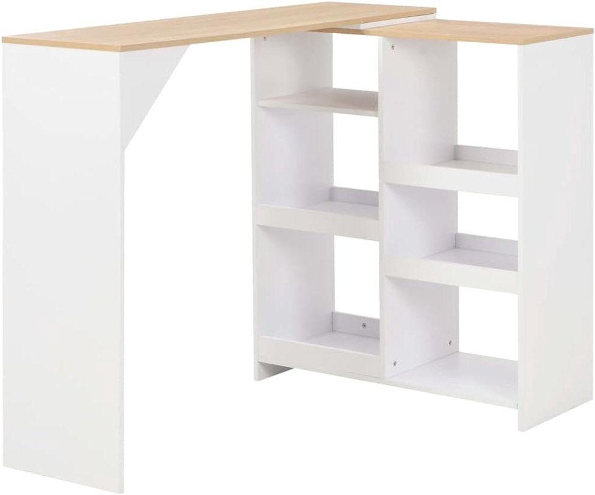 Bartafel met rek - Keukentafel statafel - Ruimtebesparend wonen - Mobiel rek L-structuur - 138 x 39 x 110 cm