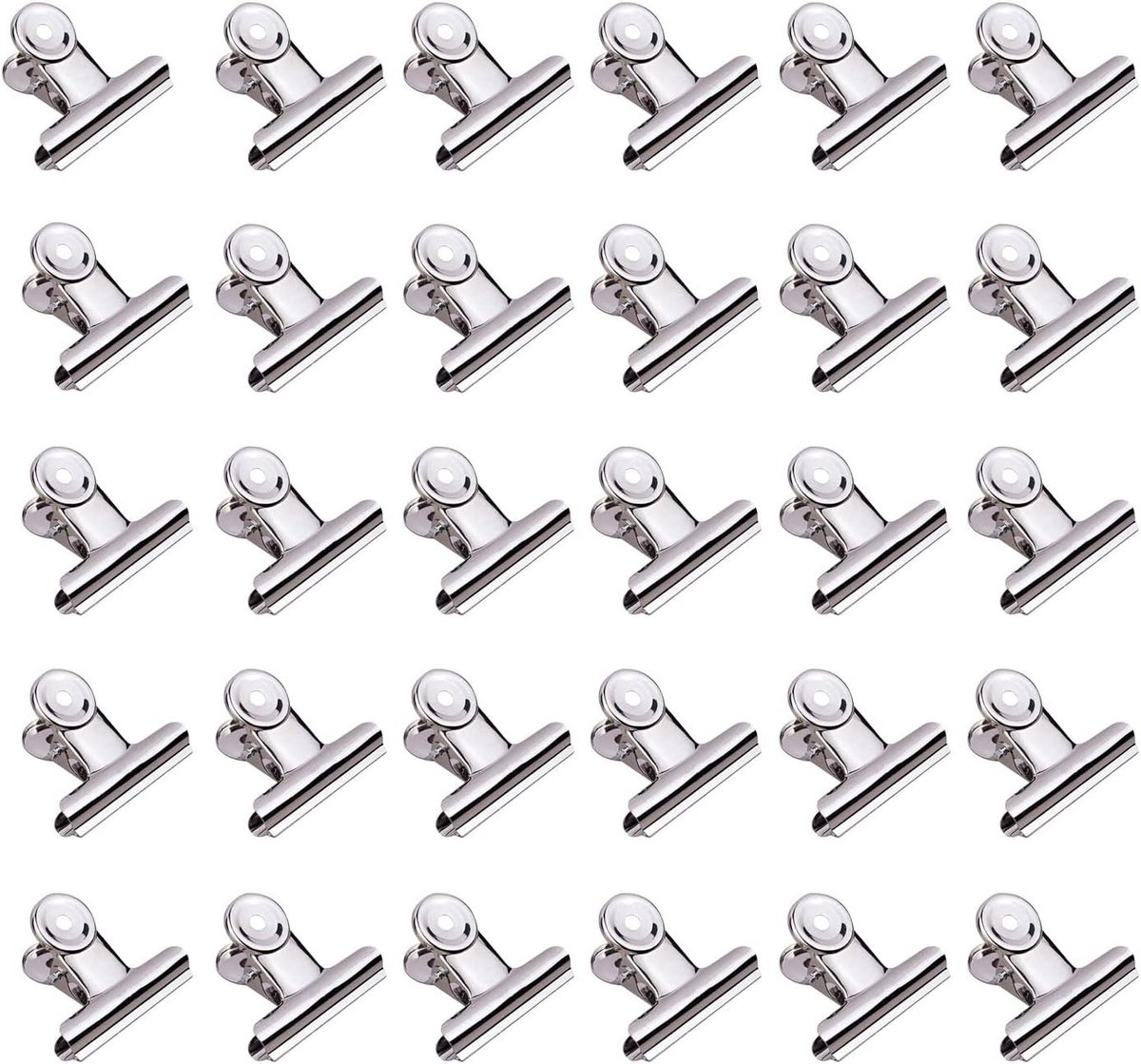 30 Stuks Mini Metalen Bulldog Paperclips - Multifunctionele Klemmen voor Documenten, Foto's en Creatieve Projecten
