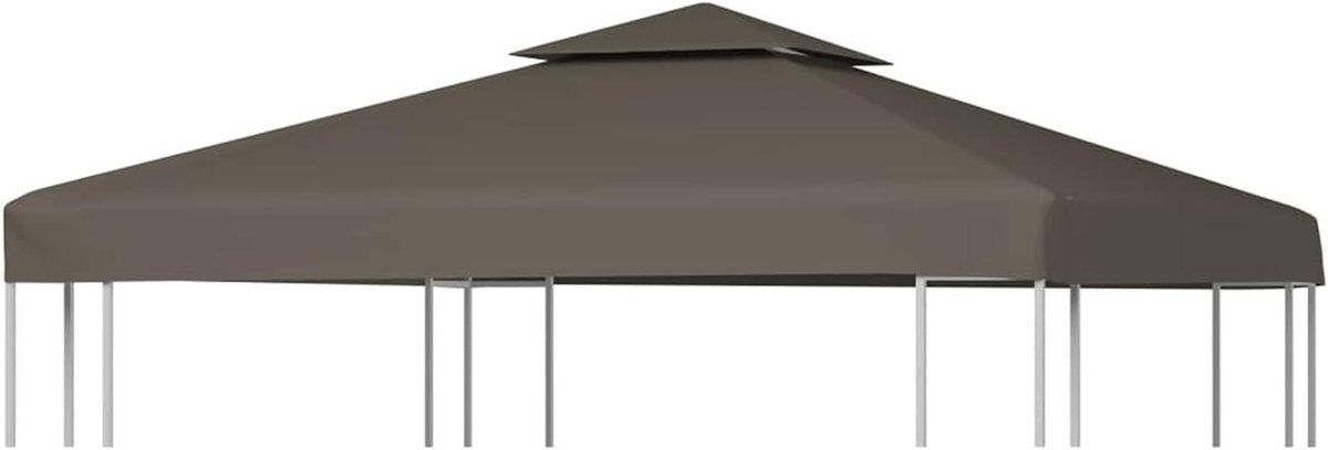 Gazebo Dakbedekking - Tentdak Vervanging - Buiten Leven - Waterdicht PVC Coating - 3 x 3 m - Taupe