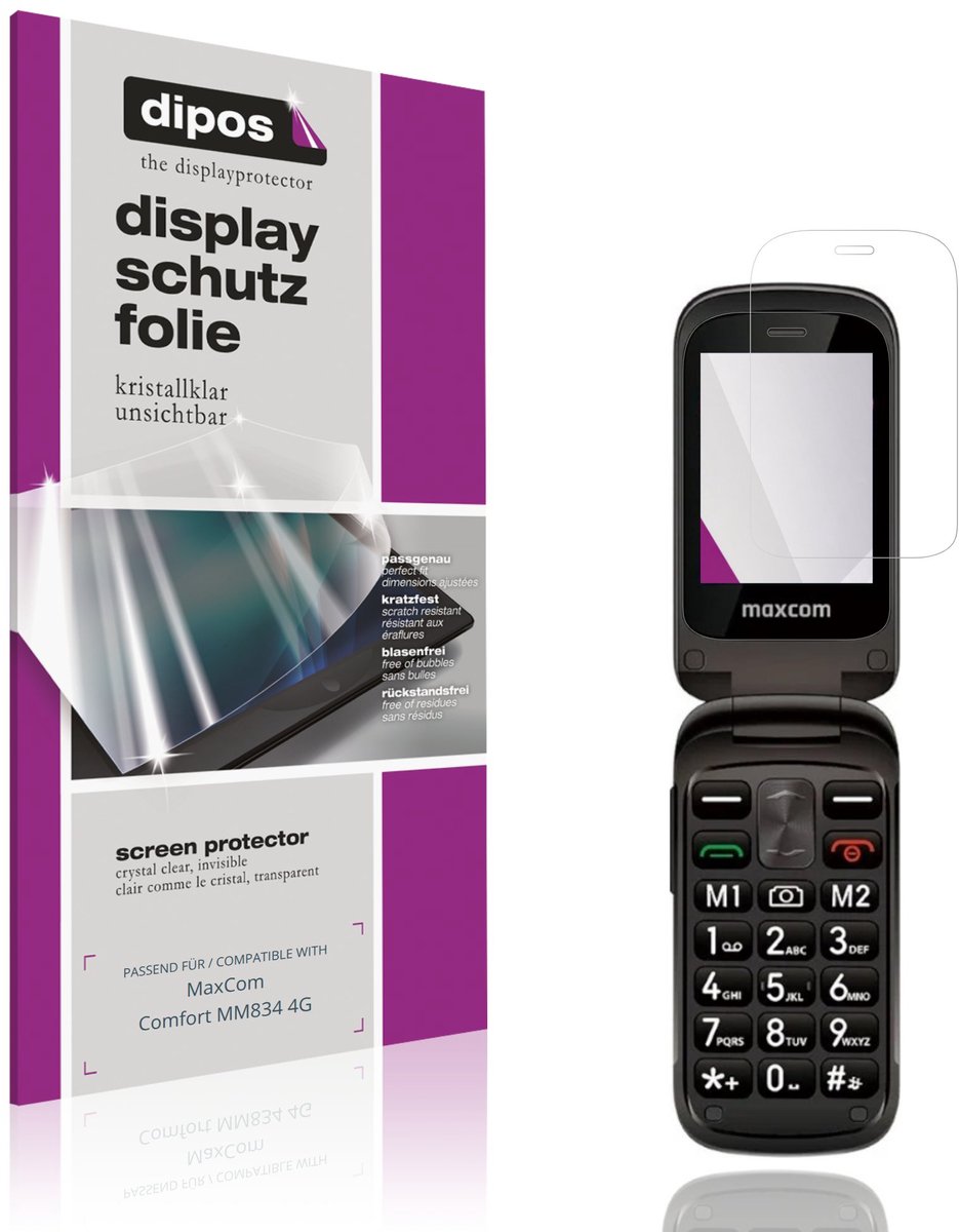 dipos – 4x Beschermfolie geschikt voor MaxCom Comfort MM834 4G | Krasbestendige & heldere Screenprotector Ultra-Thin