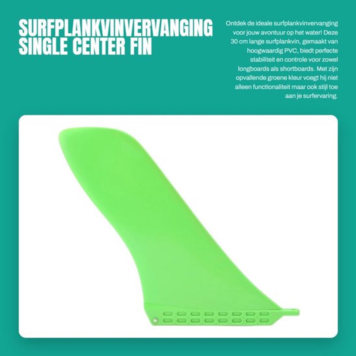 Surfplankvin 30 Cm - Professioneel Ontwerp - Geschikt voor Longboard/Surfboard - Milieuvriendelijk PVC - Lichtgewicht 250g - Draaibaar - Surfvin
