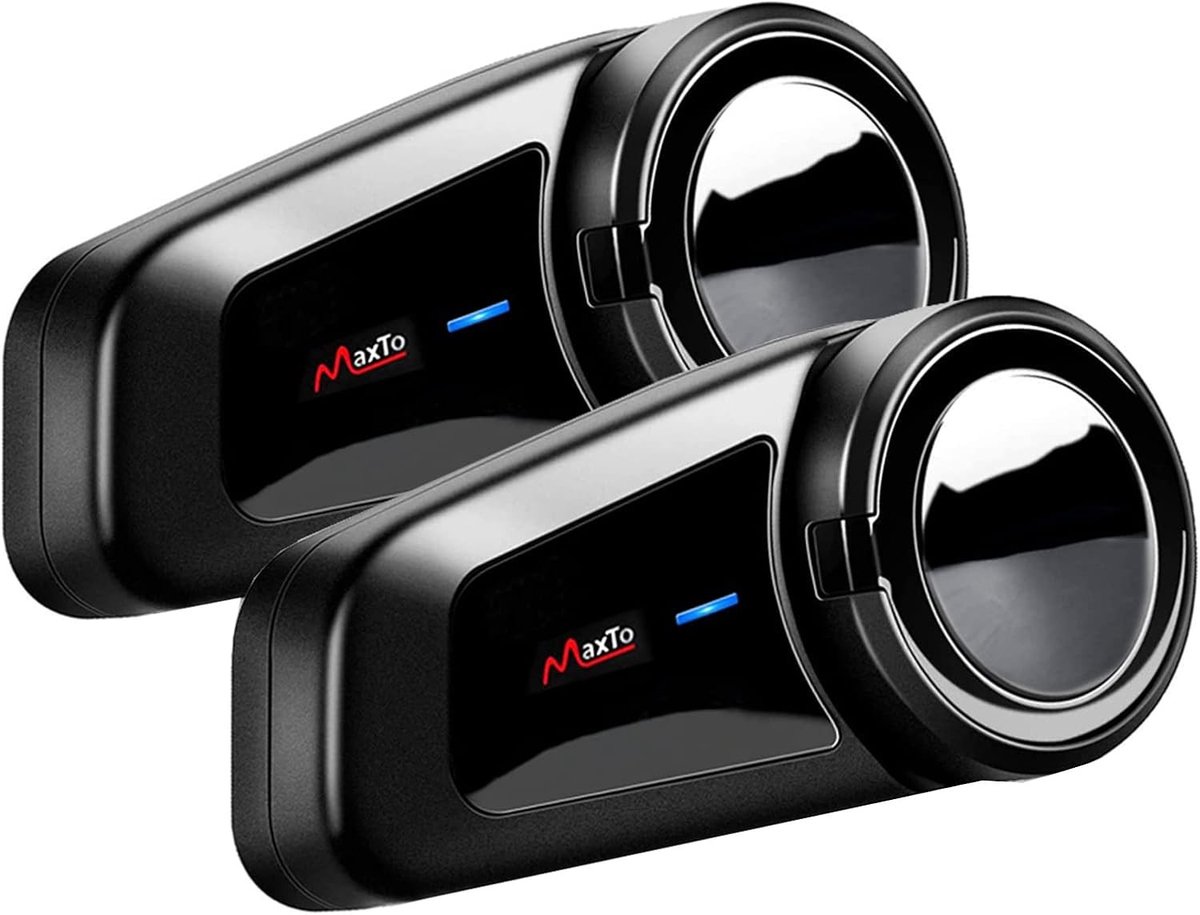 Motorhelm-headset - Zwart - Bluetooth 5.0 Communicatiesysteem - Met Ruisonderdrukking en FM Radio - Voor 6 Rijders