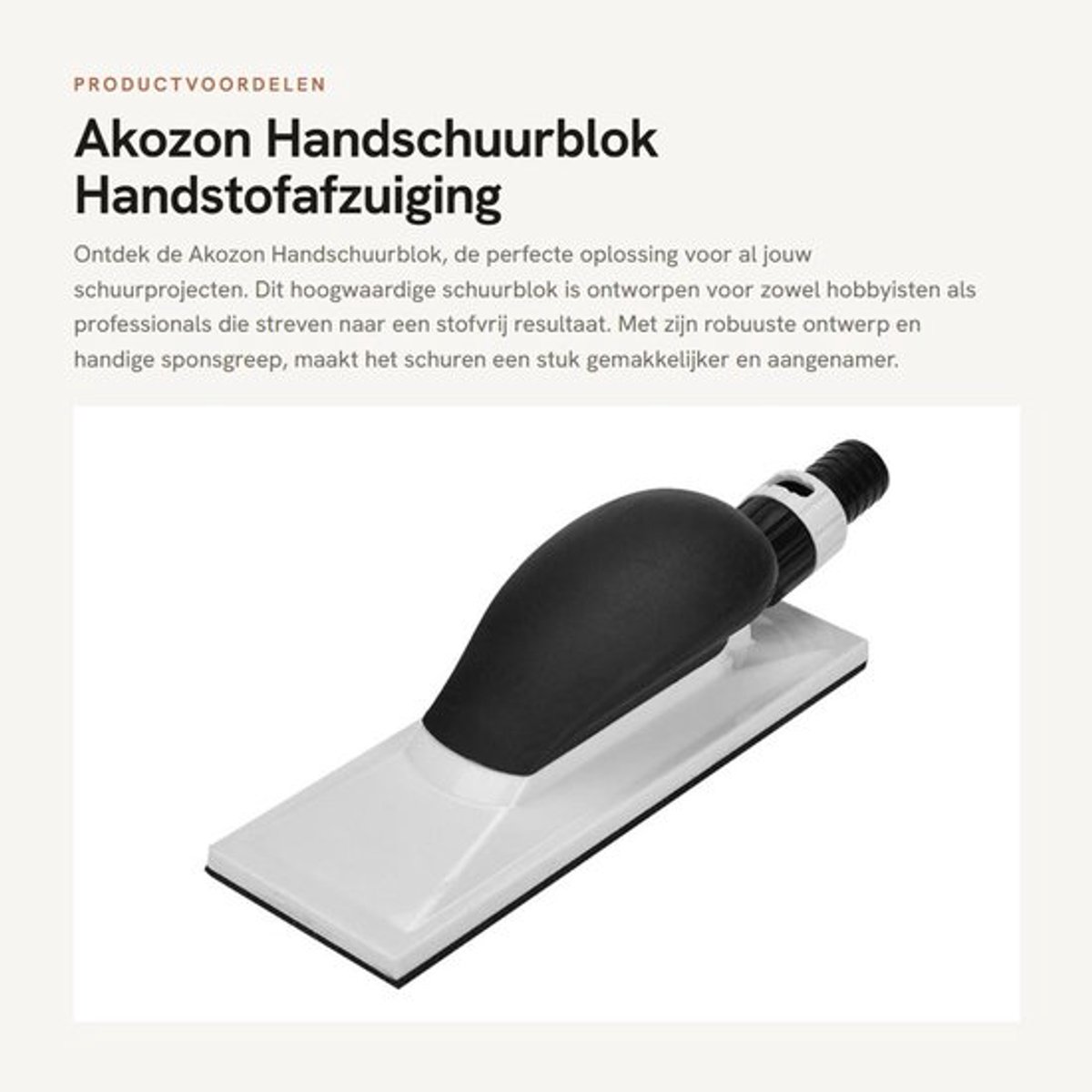 Handschuurblok met handstofafzuiging - Schuurblok met sponsgreep - Schuurblok met 22 slijpschijfgaten - Kunststof - Lichtgewicht - Schokbestendig