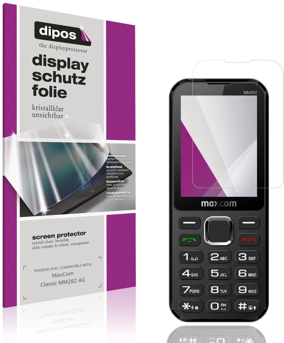 dipos – 4x Beschermfolie geschikt voor MaxCom Classic MM282 4G | Krasbestendige & heldere Screenprotector Ultra-Thin