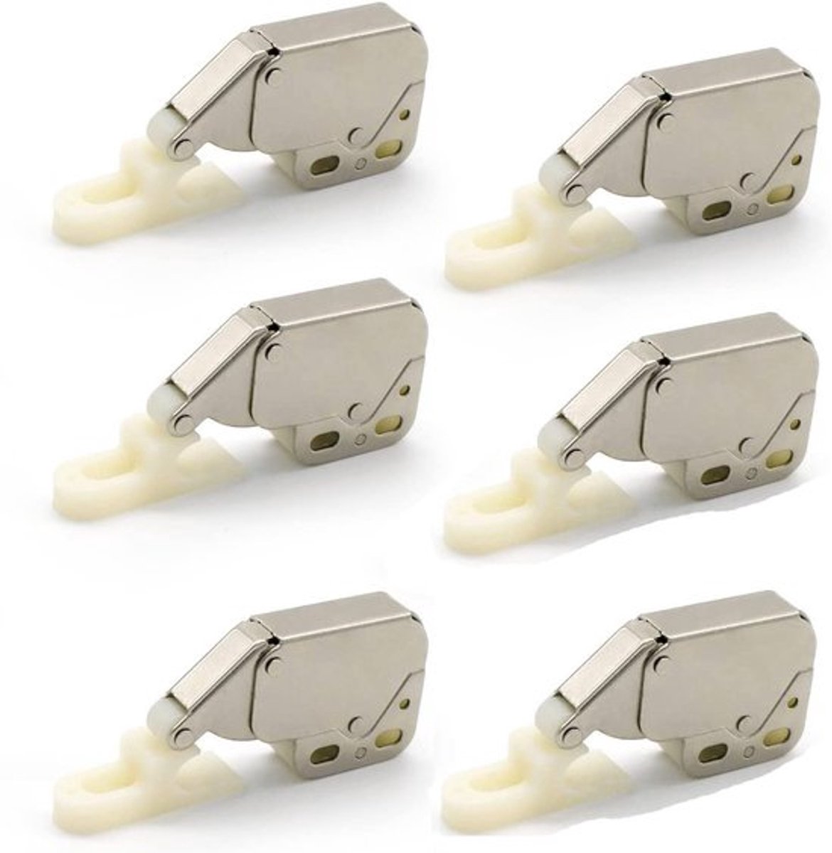 Druksluiting 6 Stuks - Automatische Latch - Deurslot - Keuken/Meubel - Duurzaam Metaal - 48,2 x 27,7 mm