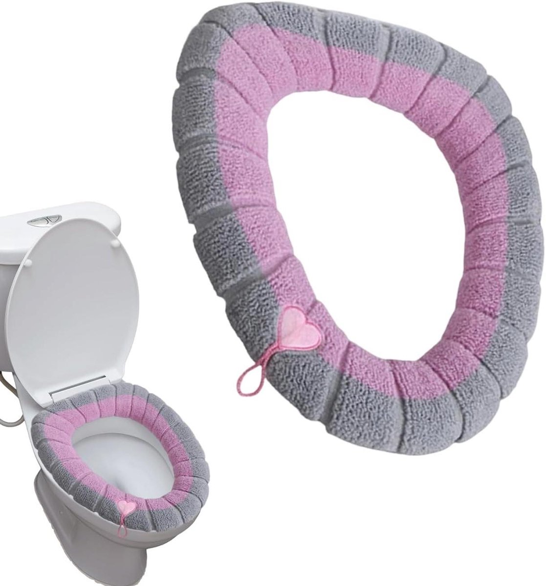 Toilet Seat Cover - Toilet Ring Warmer - Badkamer Comfort - Wasbestendig Ontwerp - 42x32 cm - Roze