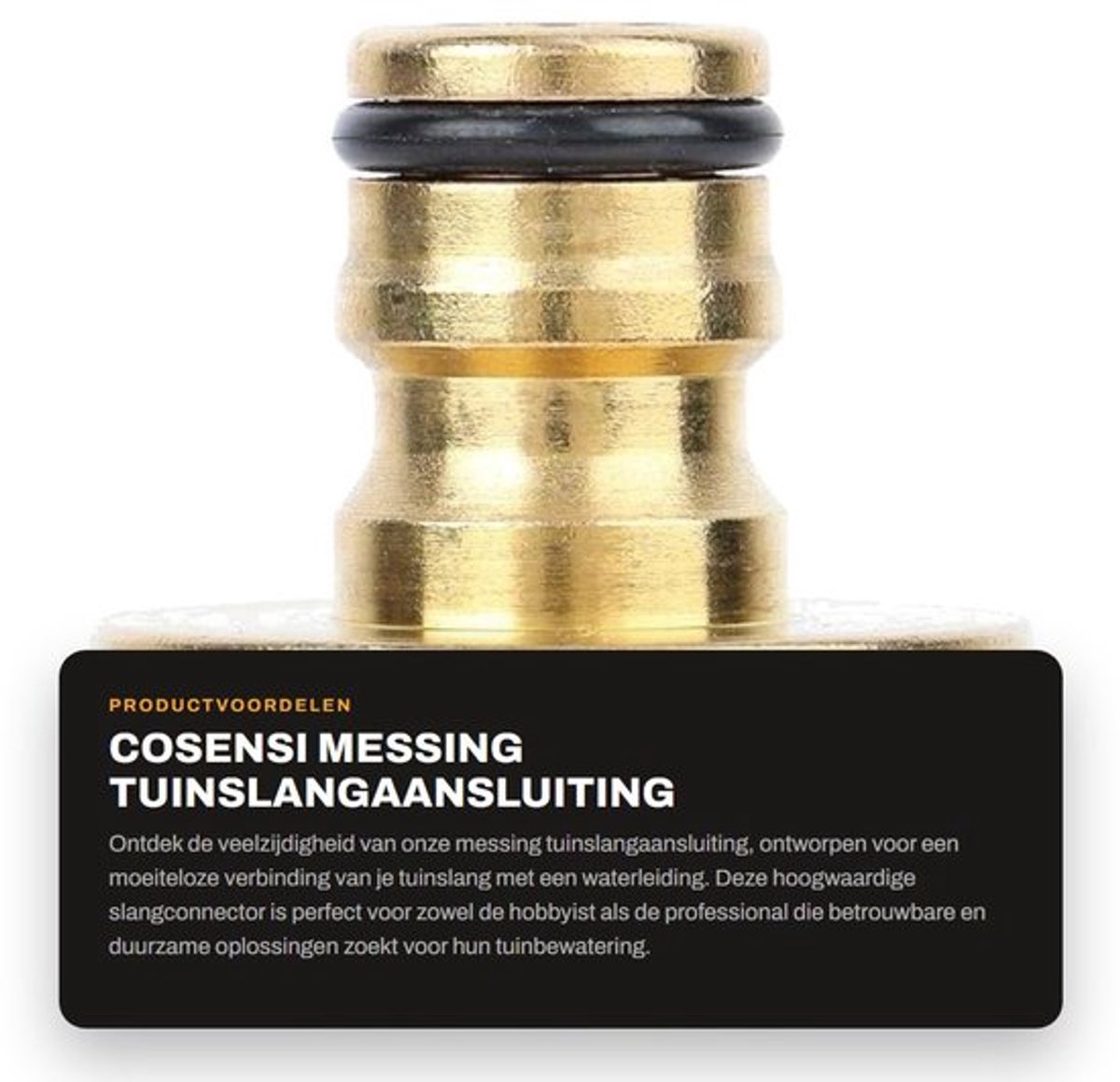 Messing tuinslangaansluiting - Snelkoppeling - Hoogwaardige kwaliteit - 2,5 cm binnenschroefdraad - Waterleidingadapter - Geschikt voor t...