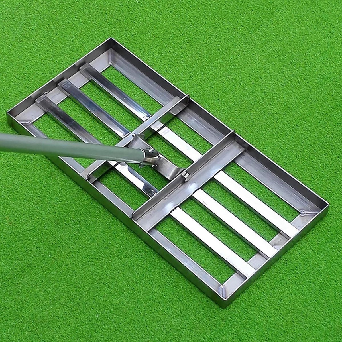 Gazon Egaliseer Hark - Tuin Hark Nivelleer - Gazon Egaliseren - Roestvrij Staal - 50x25x120cm - Zilver