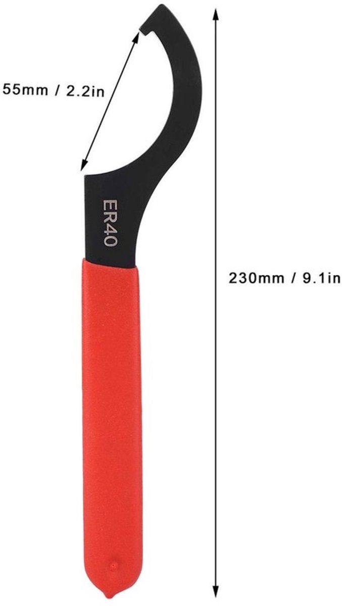 Spantangsleutel ER40 - Handsleutel - Koolstofstaal - Ergonomisch ontwerp - Lichtgewicht - Slijtvastheid - Sleutel