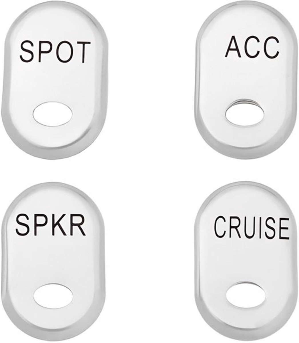 Switch Cover - 4 Stuks - Geborsteld Paneel - Compatibel met Harley-Davidson - Aluminium - Eenvoudig te Installeren - Schakelaarafdekking