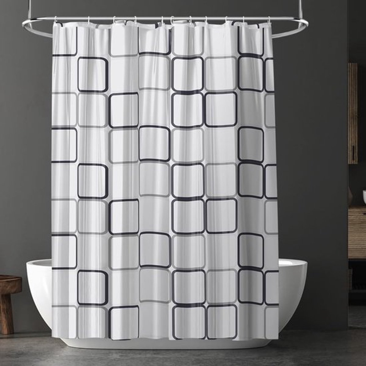 Douchegordijn Anti Schimmel - Waterdicht PEVA - 180x180 cm - Schimmelwerend - 12 Haken - Bedrukt Patroon - Duurzaam Materiaal - Badkamer Gordijn