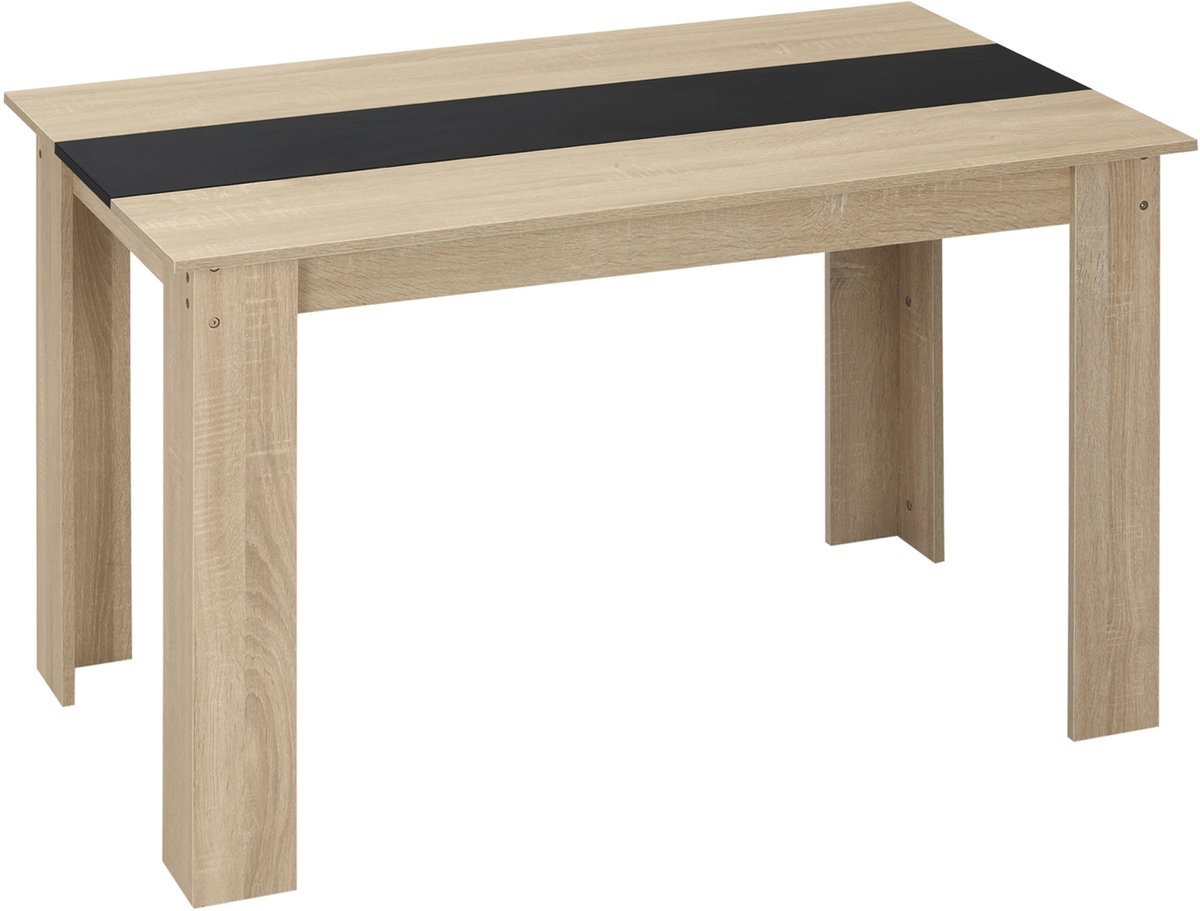 Vierkante eettafel – keukentafel in industriële stijl voor 4-6 personen – voorzien van stevige metalen poten – afmetingen: 120L x 69B x 75H cm