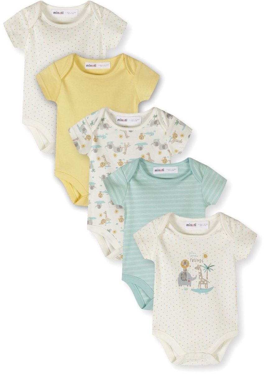 Minoti rompertje 5-pack baby meisjes safari - korte mouw