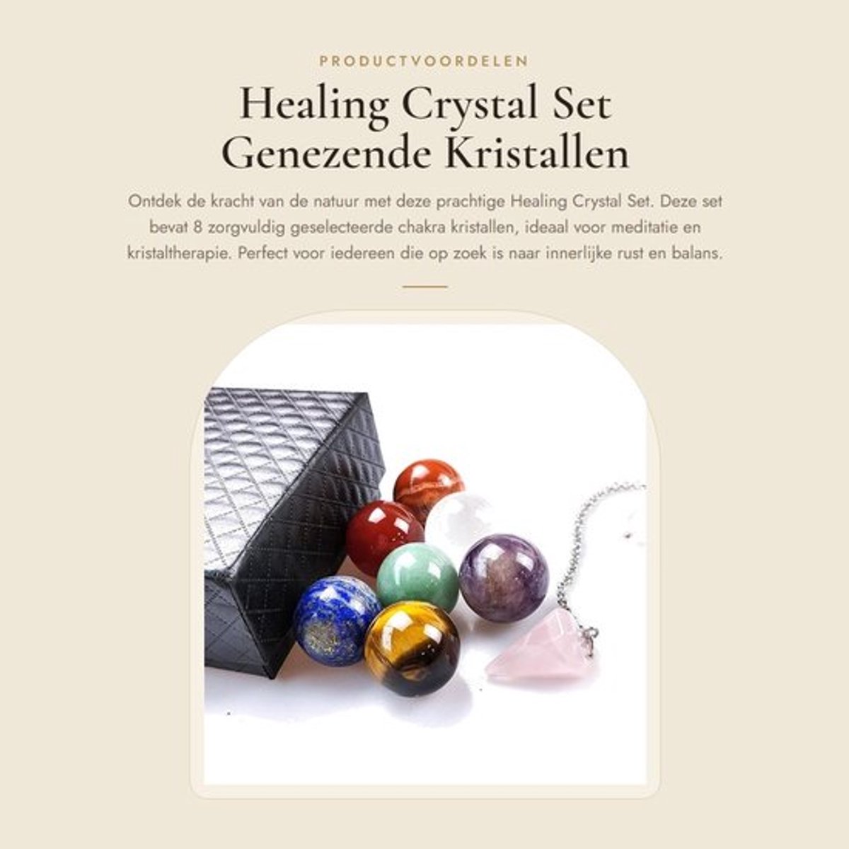 Chakra Kristallen Set - 8 Stuks - Geschenkdoos - Kristal Therapie - Meditatie - Healing Crystal Ketting - Healing Crystals