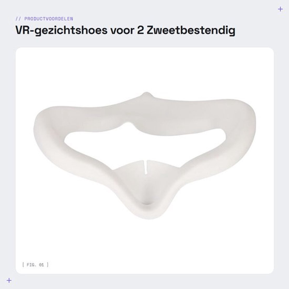 VR-gezichtshoes voor 2 - Zweetbestendig - Siliconen Gezichtskussenmasker - Wasbaar - Oogkussentje voor VR - Geschikt voor 2 - Grijs-wit