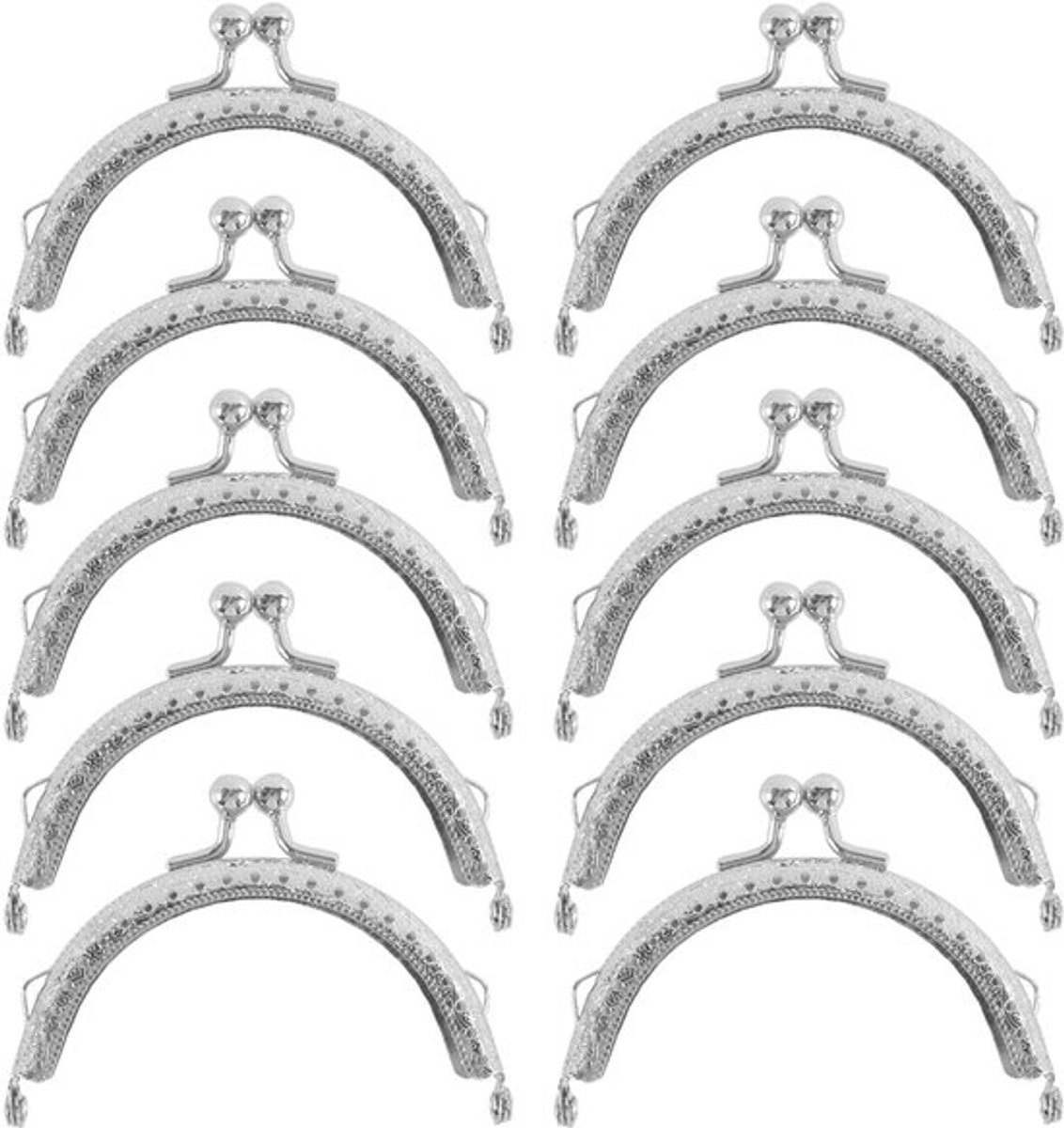 Portemonneeframe 10 Stuks - Metalen Kussluiting - Halfronde Gesp - Doe-Het-Zelf Projecten - Vintage Ontwerp - 8,5 cm - Portemonnee