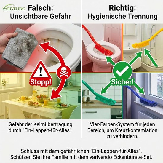Voegenborstel Set van 4 - Veelkleurig - 220 x 15 x 19 mm - Hittebestendige Borstels voor Tegels en Hoeken - Voor Badkamer en Keuken — afbeelding 5