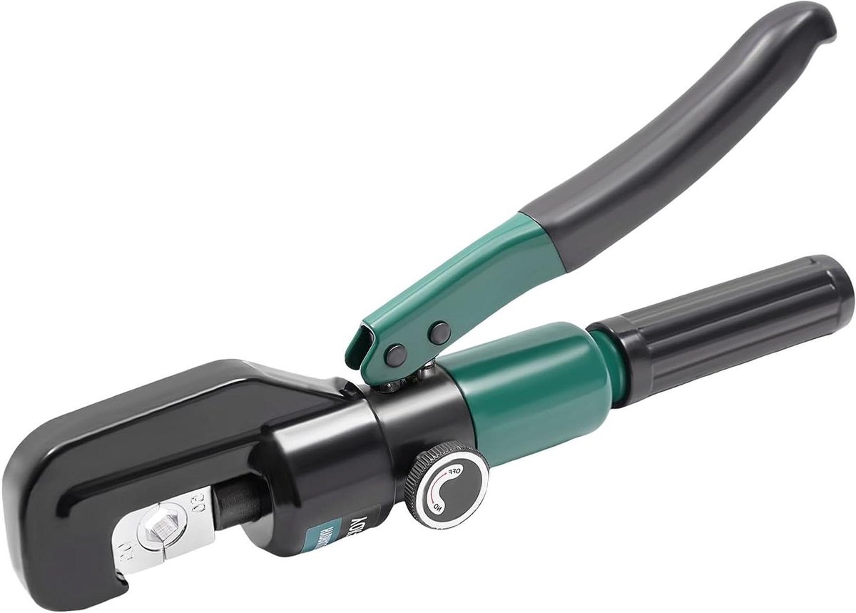 Hydraulische Krimptang - Kabelschoentang Handmatig - Kabels Krimpen - 60 KN Krimpkracht - 4-70 mm² - Donkergroen Zwart