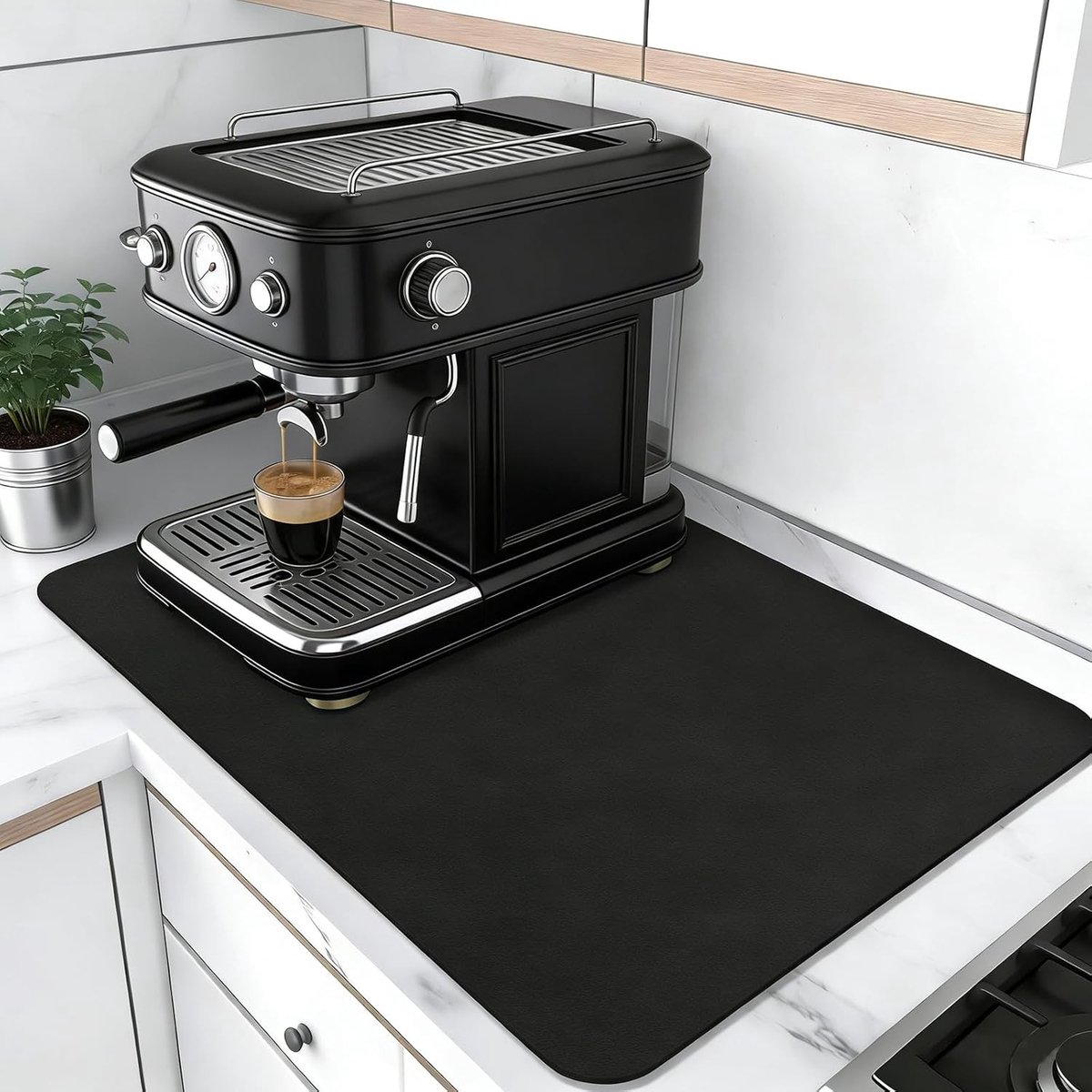 Afdruipmat voor Aanrecht 50 x 30 cm, Keuken Droogmat voor Koffiemachine, Ideaal als Koffiebar Accessoire en Drainerend Mat voor Keukenoppervlak