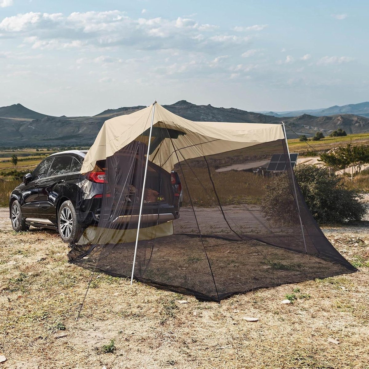 Kampeertent - Auto Luifel - Familie Kamperen - Anti-UV Bescherming - 3-4 Persoons - Beige