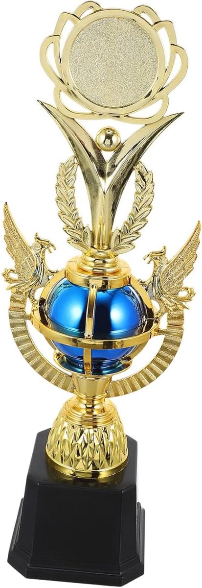 Kinder Trofee - Prijsbeker Kinderen - Wedstrijden Belonen - Levendig Ontwerp - 9 cm Hoogte - Blauw