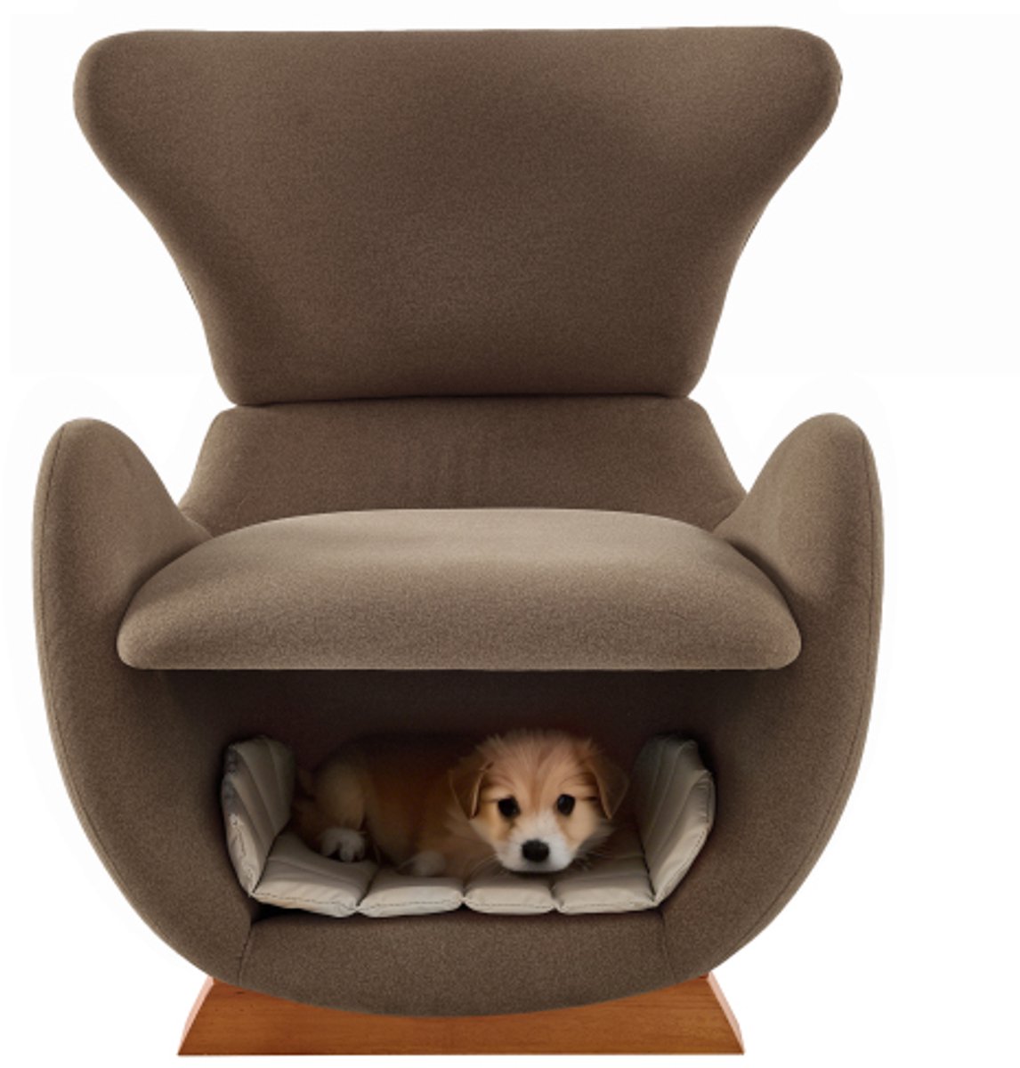 Design-loungefauteuil in walvishaai-stijl – huisdiervriendelijke loungefauteuil die een schuilplaats biedt voor katten en kleine honden; voorzien van krasbestendige bekleding; geschikt als vrijstaande bank of als tv-stoel in de woonkamer.