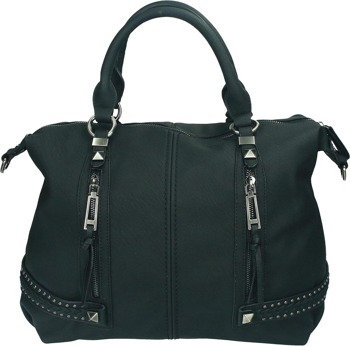 Dames Handtas - Schoudertas - Dagelijks Gebruik - Twee Handvatten - 46 cm - Zwart