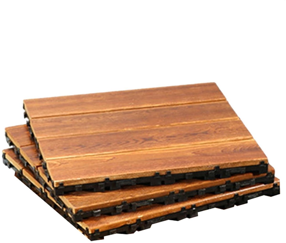 Buitenvergrendelingstegels - Houten vloertegels - Balkon opknappen - Antislip oppervlak - 30 x 30 cm - Houtkleur