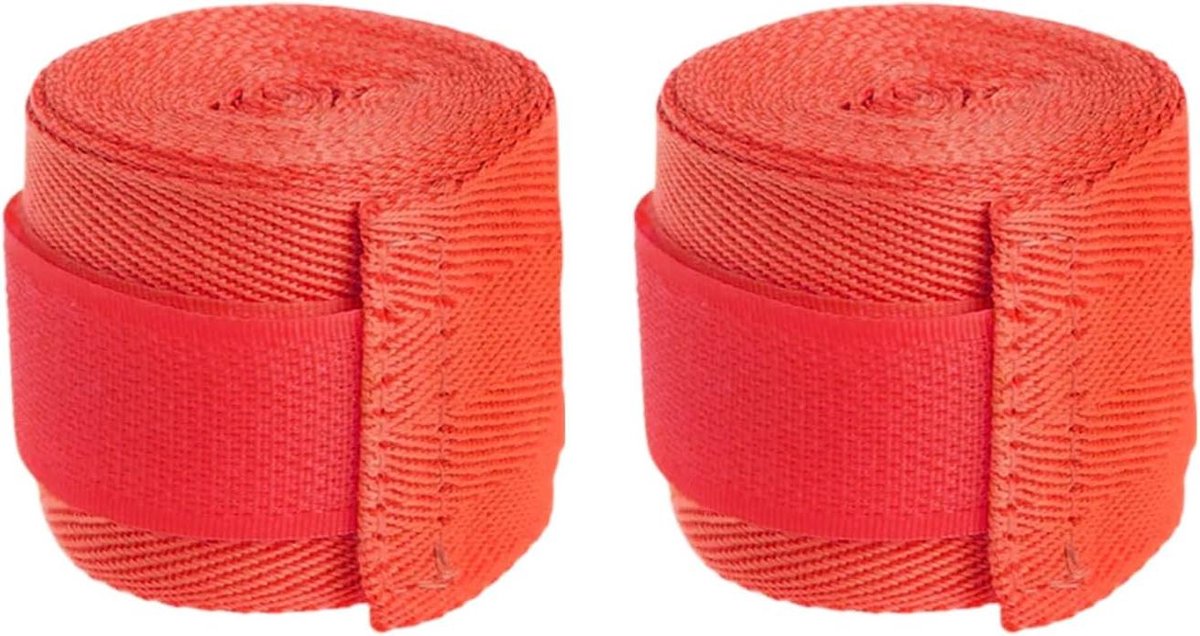 Boksen Verband - Handwikkels Compressie - Vechtsport Training - Hoogelastisch Materiaal - 15 cm Lengte - Rood