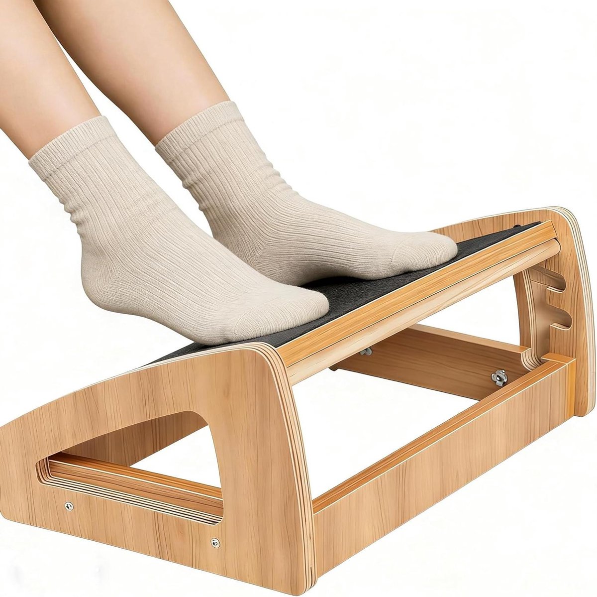 Voetensteun Bureau - Voetenbankje Hulpmiddel - Ergonomisch Zitten - Antislip Hout - 3-voudig Verstelbaar - Niet gespecificeerd