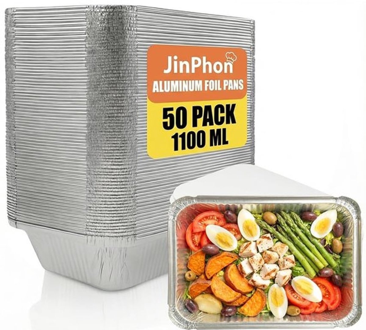 Aluminium Kommen 1100 ml - Wegwerp Kommen - Aluminium Schalen - Grill Dishes - Robuuste Kommen - Met Deksel - Wegwerpkommen
