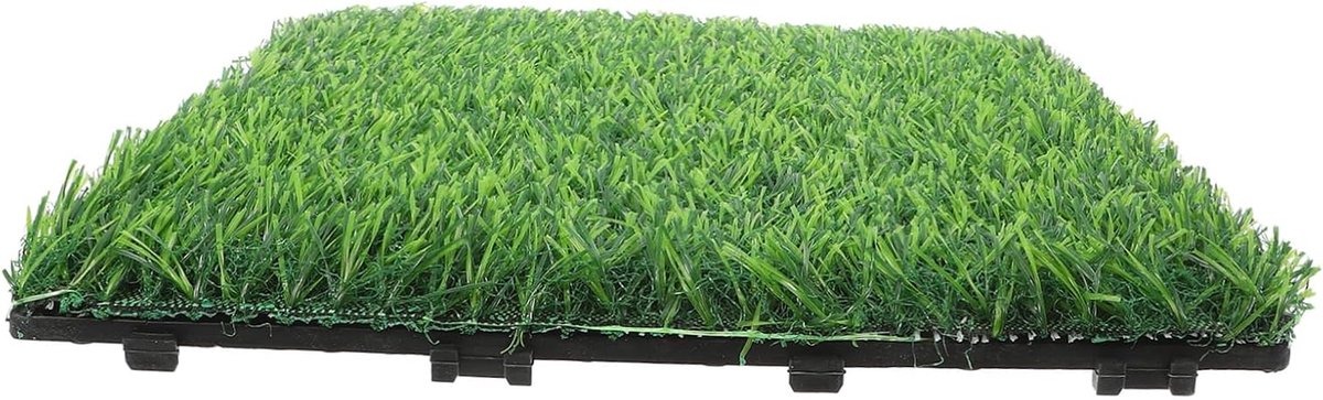 Kunstgras Tegels - Nepgras Mat - Buitenruimte Aankleden - Realistische Textuur - 30 x 30 x 3 cm - Groen
