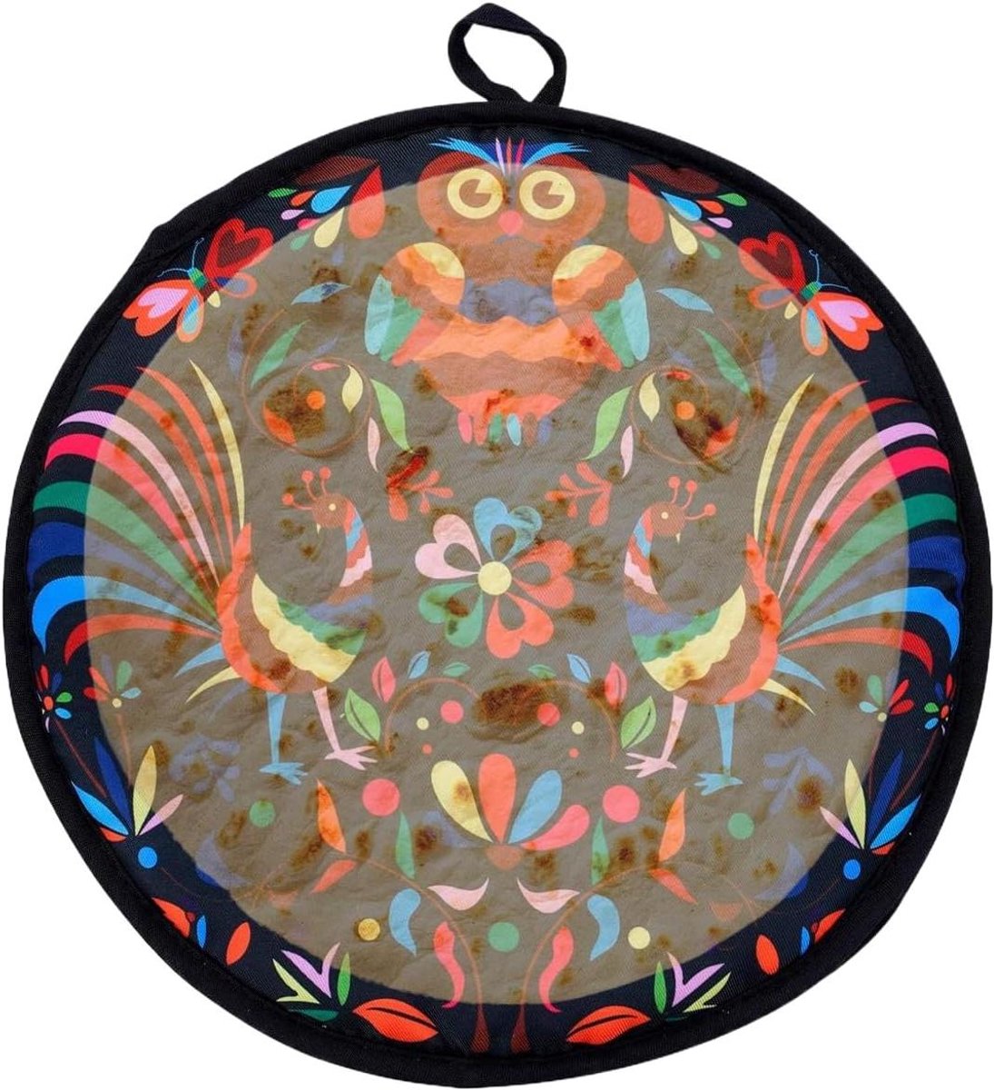 Tortilla Warmhouder - Taco Warmer Zak - Maaltijden Warm Houden - Stoffen Magnetronbestendig - 30 cm - Gelukkige vogel