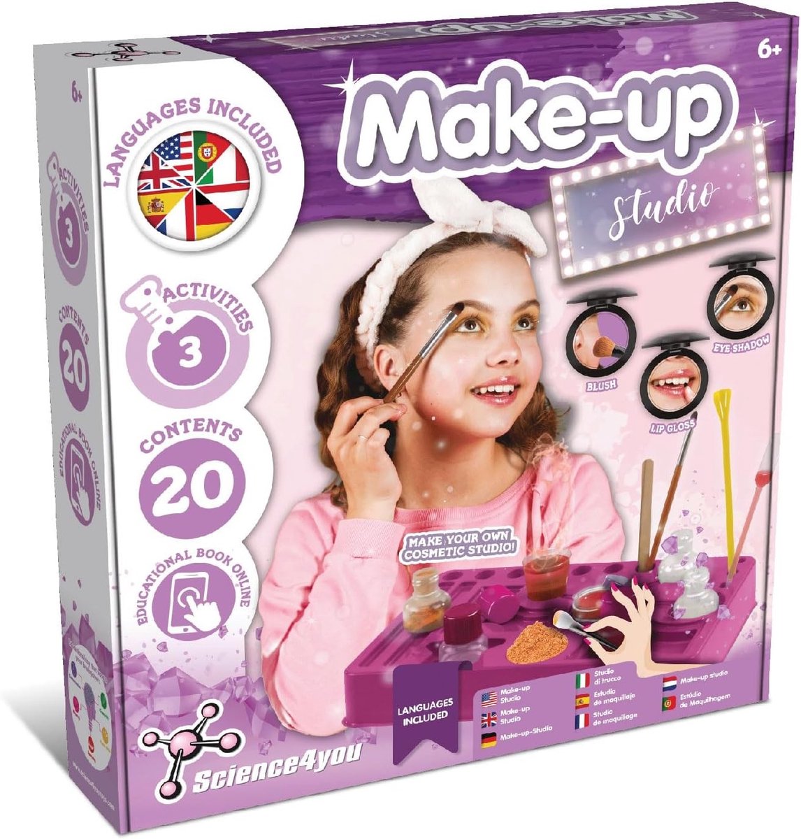 Make-upkoffer voor meisjes - Roze - Creatieve Schminkset - Educatief Knutsel- en Speelgoed voor Kinderen 8+