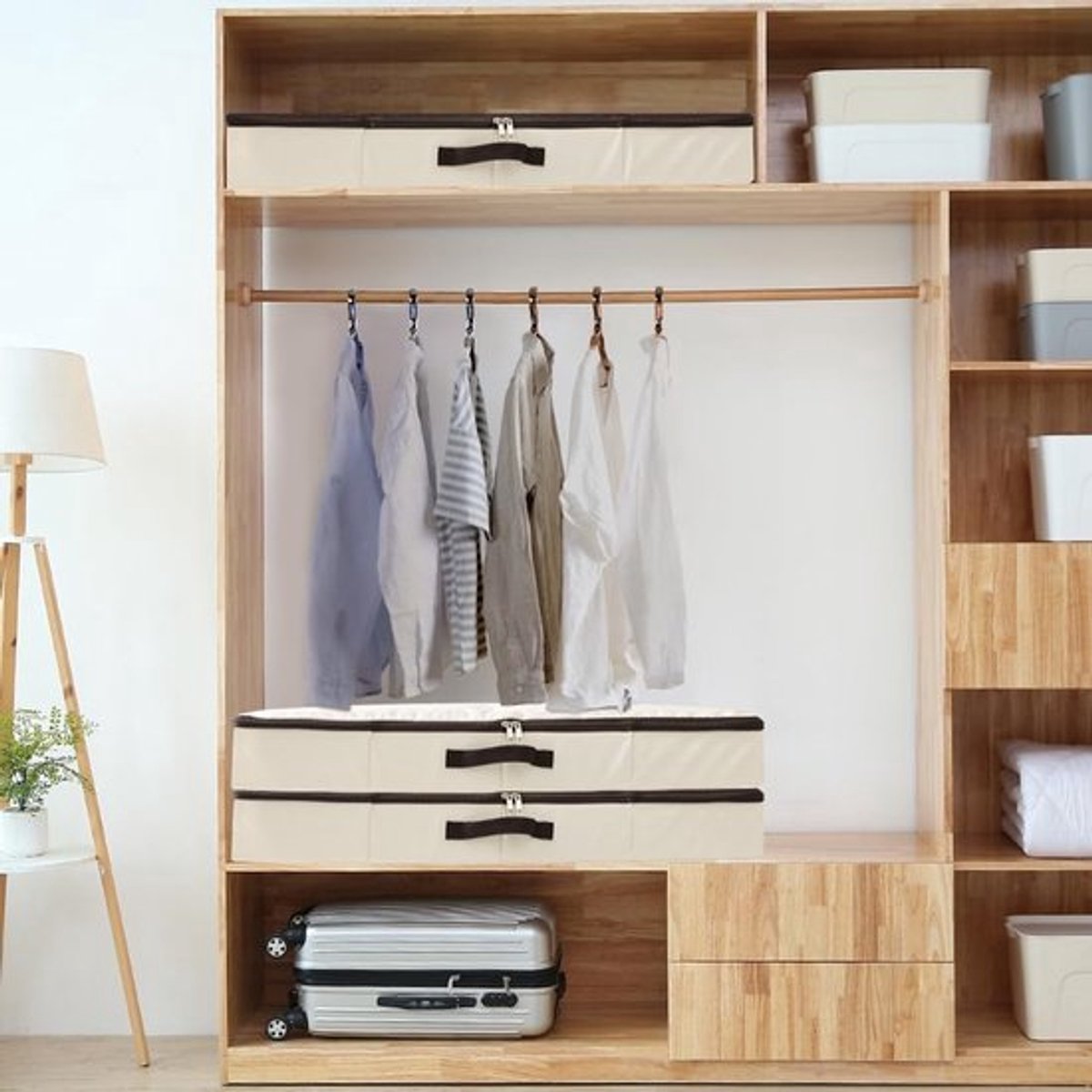 Opbergmand Opvouwbaar - Opbergdoos Onder Bed - Organizer Bakjes - Duurzaam Kationisch Weefsel - 75 x 38 x 10 cm - Inclusief Handgrepen