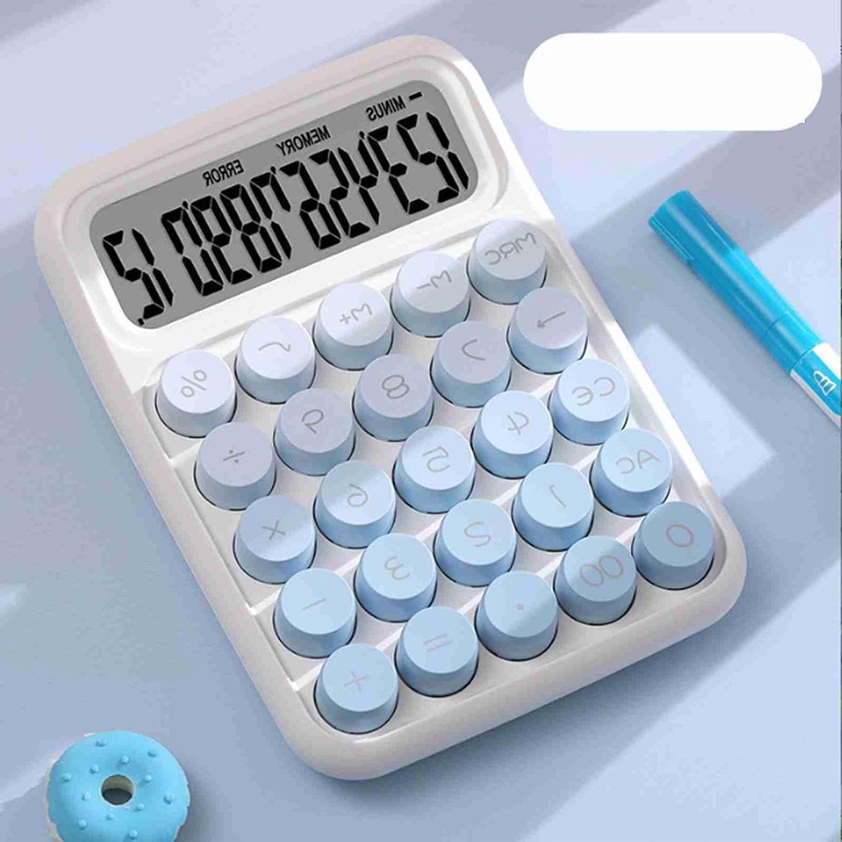 Rekenmachine Grote Knoppen - Basis Calculator - Dagelijkse Berekeningen - 12 Cijfers Helder Scherm